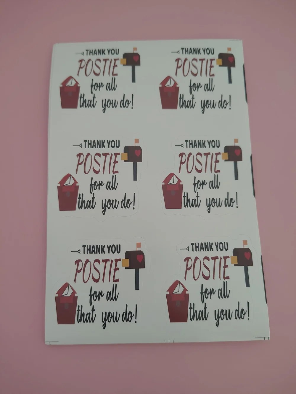 90 Pcs- Thank You Postie Sticker Sheets